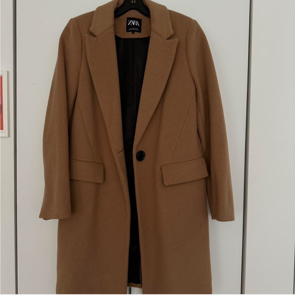 Zara Tan Wool Blend Coat